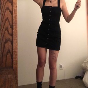 Black denim Overall dress